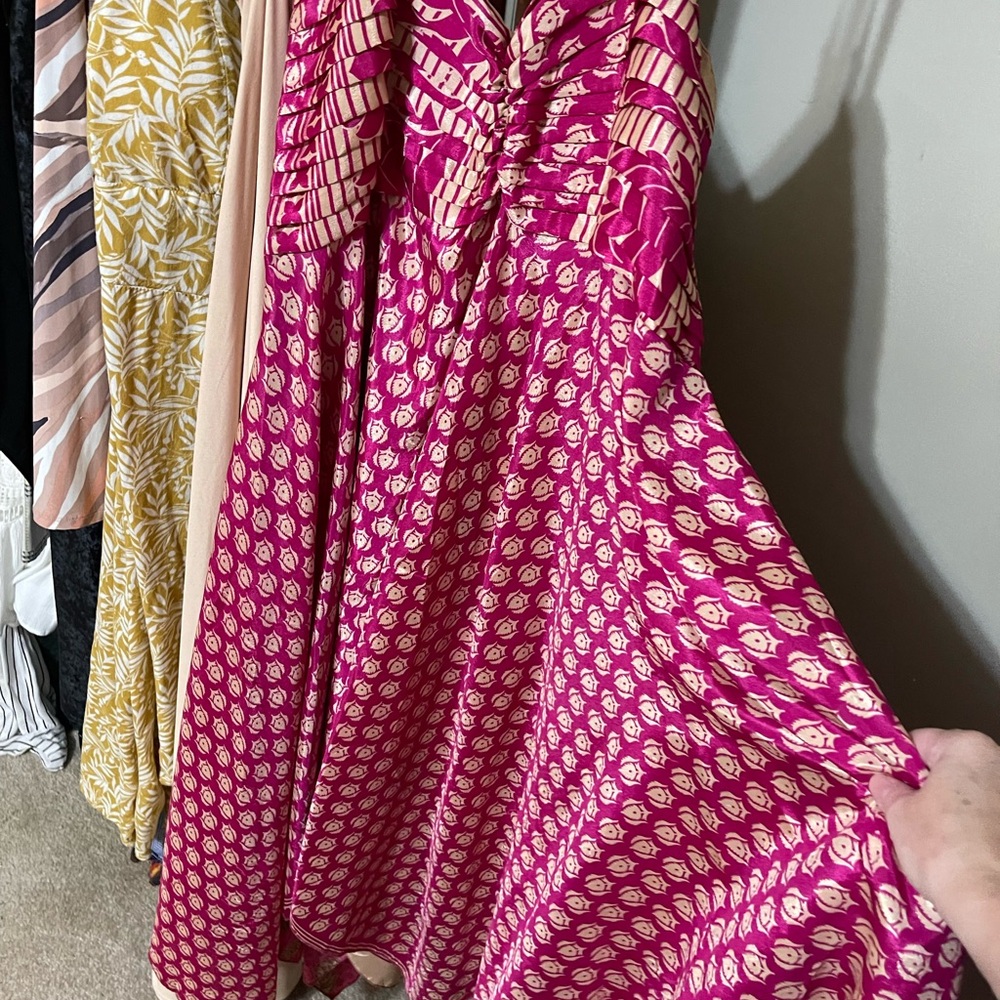 Pink Patterned Maxi Dress